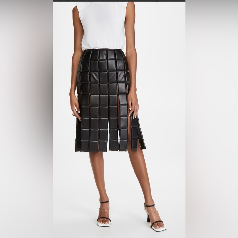 A.W.A.K.E Black Faux Leather Skirt